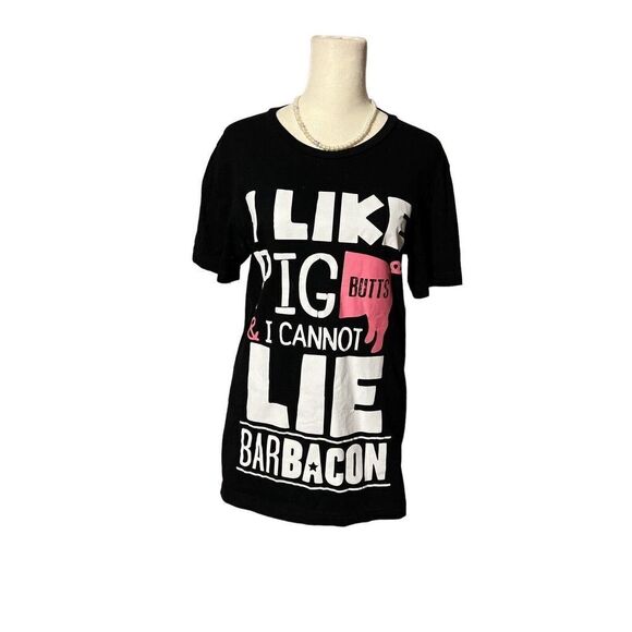 Woman’s T Shirt I Like Pig Butts and I Cannot Lie - Picture 1 of 8